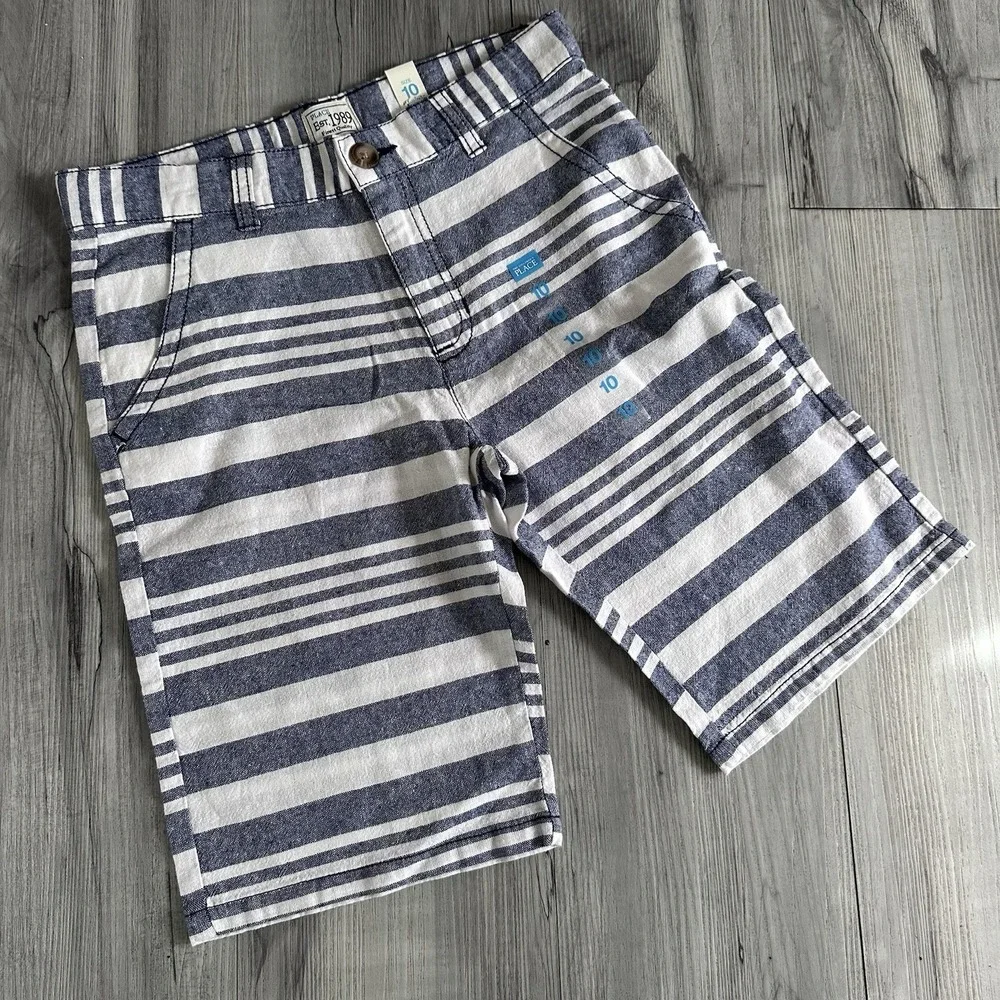 NWT The Children's Place Bermuda Shorts Size 10 Boys Linen Cotton Nautical